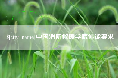 瑞安中国消防救援学院体能要求
