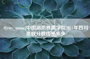 瑞安中国消防救援学院2021年四川录取分数线是多少