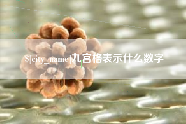 瑞安九宫格表示什么数字