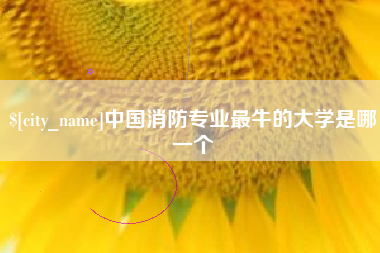 瑞安中国消防专业最牛的大学是哪一个