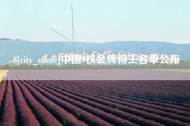 瑞安中国9枚金牌得主名单公布