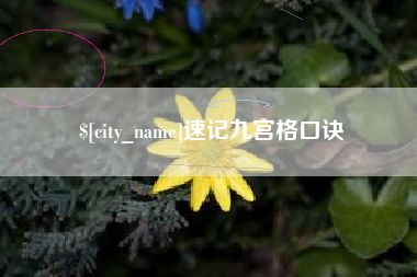 瑞安速记九宫格口诀