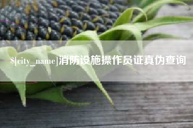 瑞安消防设施操作员证真伪查询