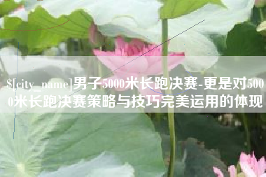瑞安男子5000米长跑决赛-更是对5000米长跑决赛策略与技巧完美运用的体现
