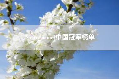 瑞安中国冠军榜单