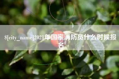 瑞安2021年国家消防员什么时候报名